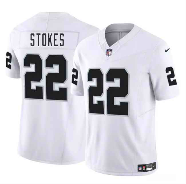 Men's Las Vegas Raiders #22 Eric Stokes White 2025 F.U.S.E. Vapor Stitched Football Jersey
